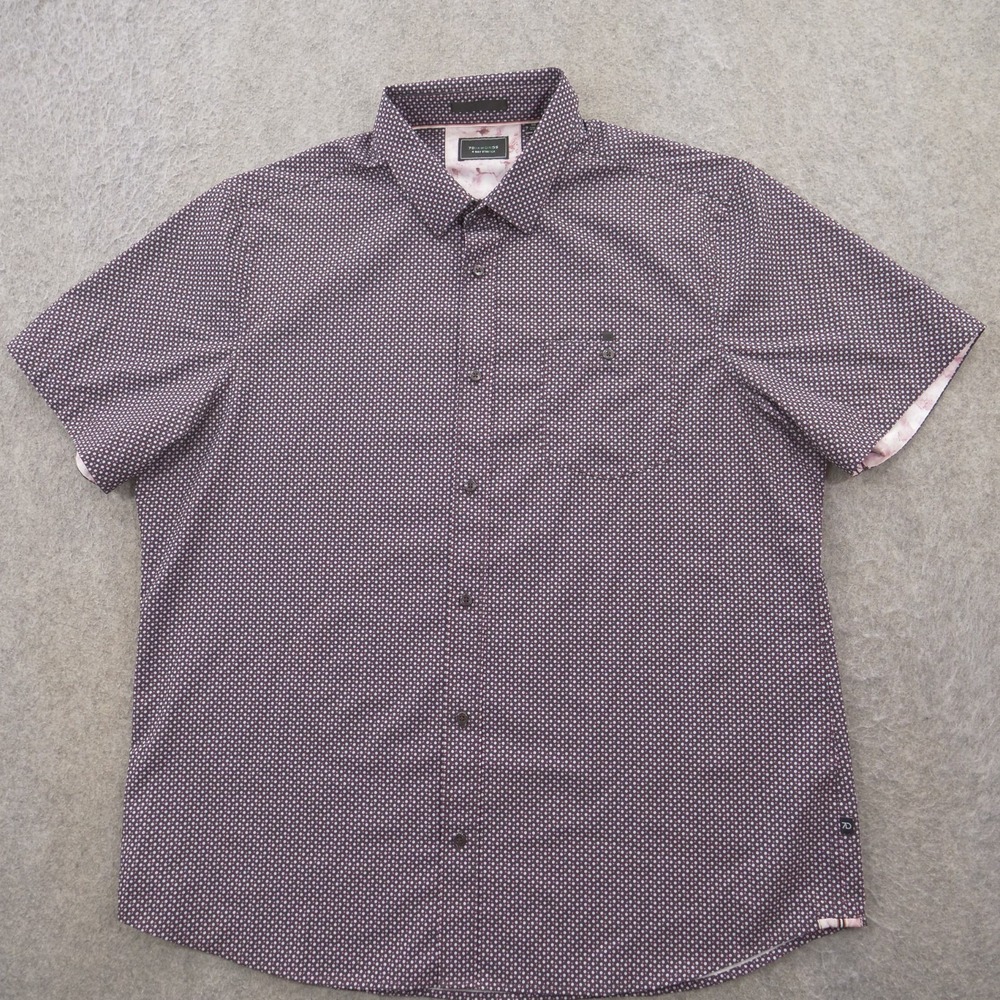 7 Diamonds Shirt Mens 2XL XXL Black Red Pink Button Up 4 Way Stretch Geometric